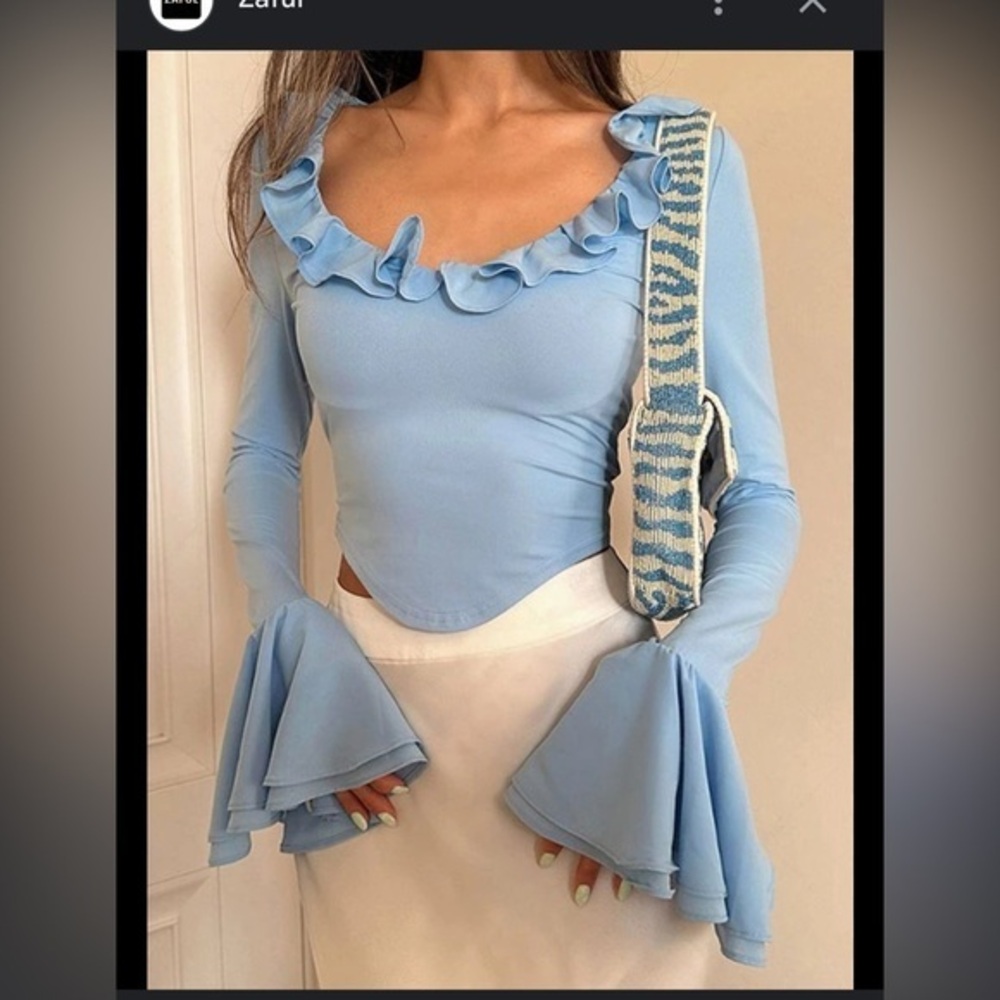 MEBON off the shoulder denim top - small